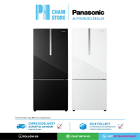 (DELIVERY FOR KL & SGR ONLY) PANASONIC NR-BX421WGKM NR-BX421WGWM 422L 2-DOOR BOTTOM FREEZER REFRIGER