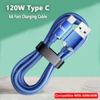 120W 6A USB Type C Fast Charge Data Cable For Samsung S23 S22 Xiaomi 13 Redmi Huawei P40 Phone Charger USB C Data Transfer Cord