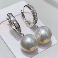 SGARIT 100% Natural Freshwater Edison Round Aurora Bright White Pearl Earrings S925 Sterling Silver Gold French Vintage Earring