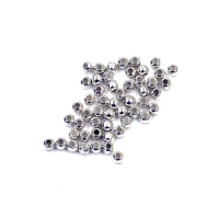 Silver Plated Round Alloy Spacer Seed Beads 3mm