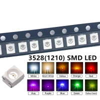 [LOD  TTDXS 540] 100pcs/lot SMD LED Diodes 3528 1210 Diode Diodo Kit Green RED WARM White ICE Blue Y