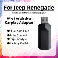 New Mini Smart AI Box for Jeep Renegade Apple Carplay Adapter Plug and Play USB Dongle Car OEM Wired CarPlay To Wireless Carplay