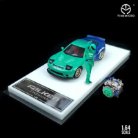 1:64 Toyota Supra FALKEN Mazda RX-7 alloy car model scene with doll Gift Collection