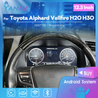 12.3 inch LCD Car Digital Cluster For Toyota Alphard Vellfire H20 H30 2015-2020 Dashboard Instrument Virtual Cockpit Screen