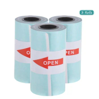 3 Roll Printable Sticker Paper Roll Direct Thermal Paper with Self-adhesive 57*30mm for PeriPage A6 Pocket Thermal Printer