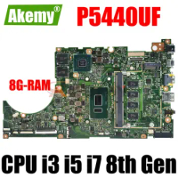 P5440UF Notebook Mainboard For ASUS P5340U P5440UF Laptop Motherboard CPU i3 i5 i7 8th Gen 8GB RAM 940MX V2G DDR4 100% test work