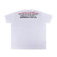 BURBERRY LOCATED印花LOGO倫敦總部地理坐標設計純棉圓領短袖T恤(男款/白)
