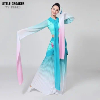 New Female Water Sleeves Classical Dance Suit Original Caiwei Jinghong Dance Hanfu Flowing Sleeves Performance Costume Woman
