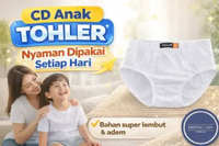 CD Anak Cowo Tohler Putih Bersih | CD Anak Karet Polos | Celana Dalam Anak Murah Adem XXL PUTIH