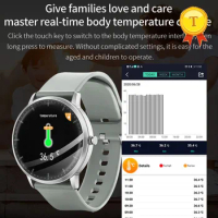 2020 round smartwatch Blood pressure Temperature Monitoring Heart Rate IP67 Smart Watch Man Health Tracker phone watch Women