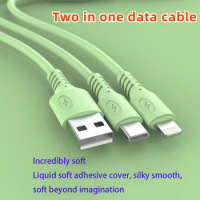 1pcs Two In One Data Cable USB Type C IOS Double Head Is Applicable To Charger for Apple Android Mobile Phone 1M-3M