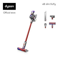 Dyson V8 Slim Fluffy Cordless Vacuum Cleaner (Nickel/Red) - Penyedot Debu Ringkas & Ringan | Daya hi