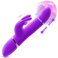 Thrusting Rabbit Vibrators One Click Orgasm Heating Function Clitoral G-Spot Dildo Adult Sex Toys Clitoral Stimulator for Women