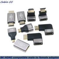 8K Micro Mini HDMI - compatible with 2.1 Connector Adapter 270 90 Degree Male to Female for HDTV PS4 PS5 Laptop 4K HDMI Extender