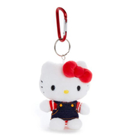 【震撼精品百貨】Hello Kitty 凱蒂貓~日本三麗鷗sanrio KITTY絨毛玩偶吊飾-單寧吊帶裙*16134