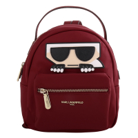 KARL LAGERFELD 眼鏡老佛爺尼龍手提後背包(紅)mini款