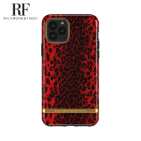 【Richmond&amp;Finch】瑞典手機殼 金線框 -紅色豹紋(iPhone 11 Pro Max 6.5吋)