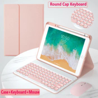 NEW Round Cap Keyboard Mouse Case For Huawei Matepad 10.4 2022 T10S T10 Matepad Pro 10.8 11 M6 10.8 Cover with Upper Pen Slot