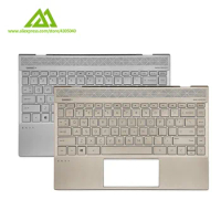 New Original Case For HP ENVY 13-AH TPN-W136 Palmrest With Backlit Keyboard Silver and Gold