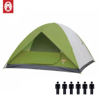 【Coleman】6人戶外露營帳篷 Sundome Green 6P Tent(登山 雙窗 透氣 防雨)