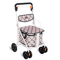 Rollator Elderly Shopping Trolley Lightweight Grocery Collapsible Safety Brake Wear Resistant Removable High Capacity Trolley