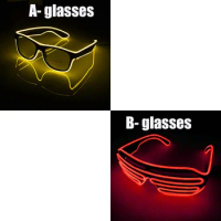 EL glow sunglass Neon light glasses flashing any parties birthday Christmas gift fashion KTV bar EL Wire LED Glasses Glowing