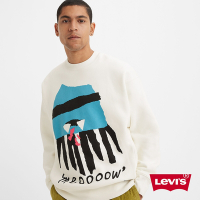 Levis 滑板系列 男款 寬鬆版超重磅大學T / 街頭塗鴉印花 / 550GSM厚棉