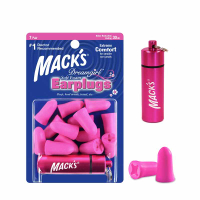 Mack's 粉色超軟耳塞降30分貝7對/內附金屬盒/鑰駛圈收納盒 [2美國直購]