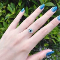แหวน Evil Eyes จากตุรกี แบบฟรีไซต์ ปรับตามนิ้วได้ เงินแท้ 925