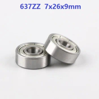 100pcs/lot 637ZZ 637-ZZ 637 ZZ 7*26*9mm 637Z Deep Groove Ball bearing Mini Miniature Ball Bearings 7x26x9mm
