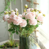 仿真牡丹花玫瑰花花束家居客廳假花擺設餐桌裝飾干花絹花花藝擺件