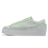 Nike 休閒鞋 Wmns Blazer Low Platform 女鞋 蘋果綠 厚底 增高 白勾 皮革 麂皮 DJ0292-300