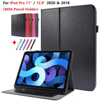 For iPad Pro 12.9 Case PU Leather Cover For iPad Pro 12 9 Case 2020 2018 2021 For IPad Pro 11 With Pencil Holder Tablet Funda