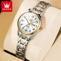 [HOT] olevs Đồng hồ nữ chính hãng mới 2323 Đồng hồ thạch anh nhập khẩu dây thép không gỉ chống nước dạ quang thanh lịch thời trang kỹ thuật số quà tặng cho