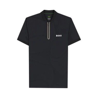 Hugo Boss PL_TOC Serve Bodymapping Jersey Slim Fit Polo Shirt with Zip Neck Black XL Black