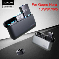 MAXCAM Battery Charger For GoPro 11 10 9 8 7 6 5 3 Smart Charging Case Rechargeable 1720mAh Battery Storage Box For Gopro Hero