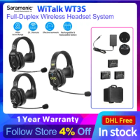 Saramonic WiTalk WT3S Full-Duplex Wireless Headset System Communication Microphone for Marine Boat Football Coaching Events