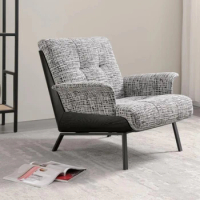 Sofa chair Italian single leather Daiki designer light luxury bedroom balcony living room leisure chair