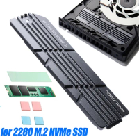 M.2 SSD NVMe Heatsink with Thermal Silicone Pad for PS5 M.2 2280 SSD NVMe Expansion Slot Copper Pipe M2 SSD Cooler Radiator