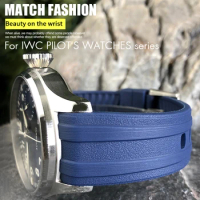 19mm 20mm 21mm 22mm Rubber Silicone watchband for IWC PILOT'S WATCHES IW3777 Longiens Hydroconquest L3 Waterproof Watch Strap
