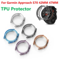 Clear TPU Protective Watch Case Cover For Garmin Approach S70 42MM 47MM Smart Watch Soft Silicone Bumper Protector Accessoies