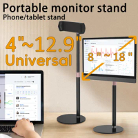 Kimdoole Portable Monitor Stand Height Adjustable Vesa Monitor Tablet StandFree Standing Low Profile Desk Mount up to 18 Inch
