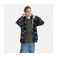 【LEVIS 官方旗艦】男款 連帽外套 / 滿版MINI Logo / 黑 熱賣單品 38717-0023