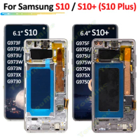 AMOLED for SAMSUNG S10 Plus S10 G973 LCD Display Screen +Touch Panel Digitizer For SAMSUNG Galaxy S10plus S10+ G975 LCD