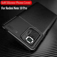 Case For Redmi Note10 Pro Cover Carbon Fiber Phone Case For Xiaomi Redmi Note 10 pro 10pro note10pro silicone shockproof coques