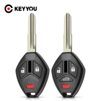 KEYYOU 2pcs Remote Key Shell Case Fob For Mitsubishi Lancer Outlander Endeavor Galant 3/4 Buttons Car Key Style