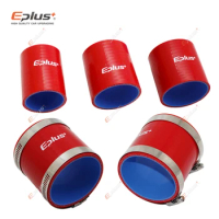 EPLUS Universal Silicone Tubing Hose Straight Connector Car Intercooler Turbo Intake Pipe Coupler Red Length 76mm Multi Size
