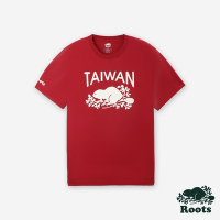 Roots男裝- TAIWAN BEAVER 短袖上衣-紅色