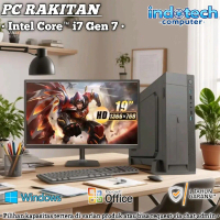 Komputer PC Rakitan Core i7 7700 Gen 7 Slim / Desktop dengan SSD, LED Monitor 19 inch,Keyboard Mouse