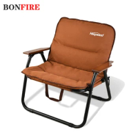 Camping Foldable Kermit Chair Outdoor Backrest Aluminum Alloy Chair Lightweight Low Portable BBQ Fishing Chair With Cushion